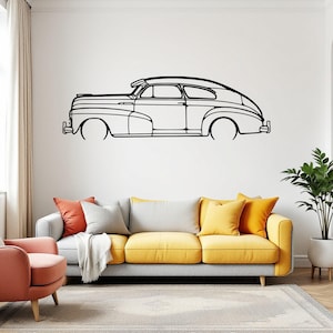 Fleetline 1947 Detailed Car Silhouette Wall Art, Metal Car Wall Decor, Gift For Car Lovers, Car Gift For Him, Car Guy Gift