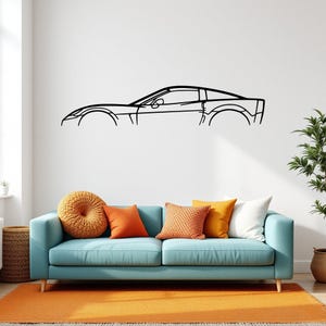 Corvette C6 Z06 Car Silhouette Wall Art, Metal Car Wall Decor, Gift For Car Lovers, Car Gift For Him, Car Guy Gift
