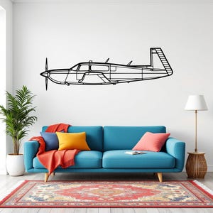 M20K Aircraft Silhouette Wall Art, Airplane & Helicopter Metal Decor, Gift For Pilot, Plane Wall Art, Aviation Decor