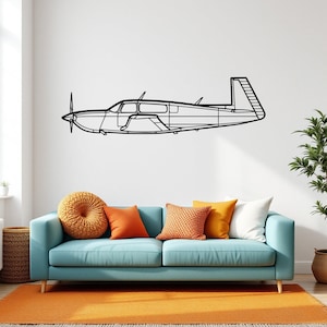 M20M Aircraft Silhouette Wall Art, Airplane & Helicopter Metal Decor, Gift For Pilot, Plane Wall Art, Aviation Decor