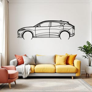 Mustang Mach E GT Detailed Car Silhouette Wall Art, Metal Car Wall Decor, Gift For Car Lovers, Car Gift For Him, Car Guy Gift