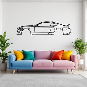 Mustang GT500 Detailed Car Silhouette Wall Art, Metal Car Wall Decor, Gift For Car Lovers, Car Gift For Him, Car Guy Gift