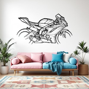 R6 2018 Motorcycle Silhouette Wall Art, Metal Wall Decor, Gift For Motorcycle Lovers, Motorcycle Gift For Him, Birthday Gift