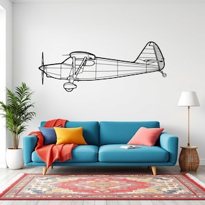 108-2 Aircraft Silhouette Wall Art, Airplane & Helicopter Metal Decor, Gift For Pilot, Plane Wall Art, Aviation Decor