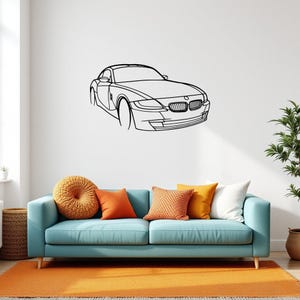 E86 Z4 Angle Car Silhouette Wall Art, Metal Car Wall Decor, Gift For Car Lovers, Car Gift For Him, Car Guy Gift