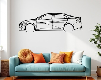 Elantra N 2022 Detailed Car Silhouette Wall Art, Metal Car Wall Decor, Gift For Car Lovers, Car Gift For Him, Car Guy Gift