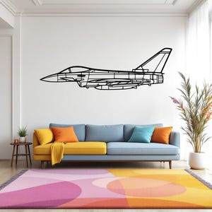 Eurofighter Typhoon Aircraft Silhouette Wall Art, Airplane & Helicopter Metal Decor, Gift For Pilot, Plane Wall Art, Aviation Decor