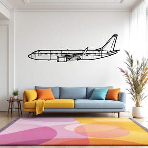 737 Aircraft Silhouette Wall Art, Airplane & Helicopter Metal Decor, Gift For Pilot, Plane Wall Art, Aviation Decor