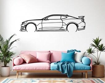 Camaro ZL1 Metal Wall Art, Car Silhouette Decor