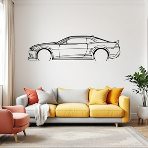 Camaro Z28 Detailed Car Silhouette Wall Art, Metal Car Wall Decor, Gift For Car Lovers, Car Gift For Him, Car Guy Gift