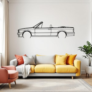 E30 Convertible Detailed Car Silhouette Wall Art, Metal Car Wall Decor, Gift For Car Lovers, Car Gift For Him, Car Guy Gift