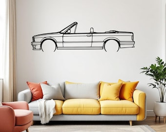 E30 Cabrio Metallauto-Wandkunst, Automobildekor