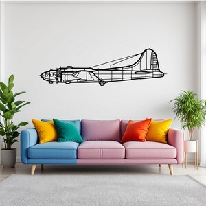 B-17 Aircraft Silhouette Wall Art, Airplane & Helicopter Metal Decor, Gift For Pilot, Plane Wall Art, Aviation Decor