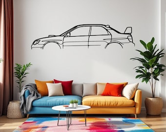 Impreza WRX STI GD Classic Car Silhouette Wall Art, Metal Car Wall Decor, Gift For Car Lovers, Car Gift For Him, Car Guy Gift