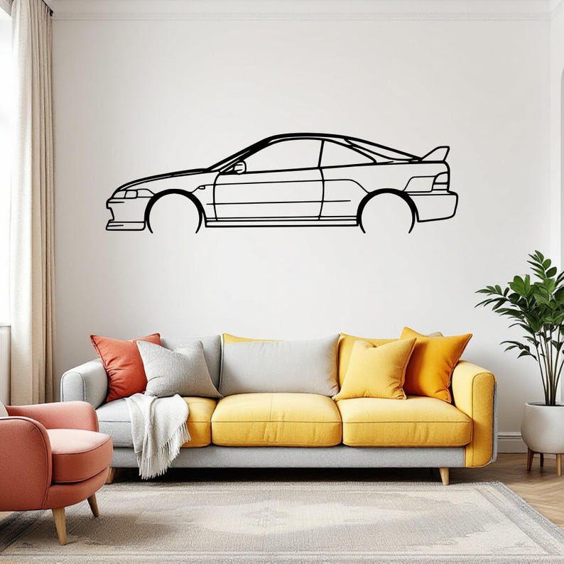 Type R Silohette Integra Type R 1998 Detailed Car Silhouette Wall Art, Christmas Gift ...
