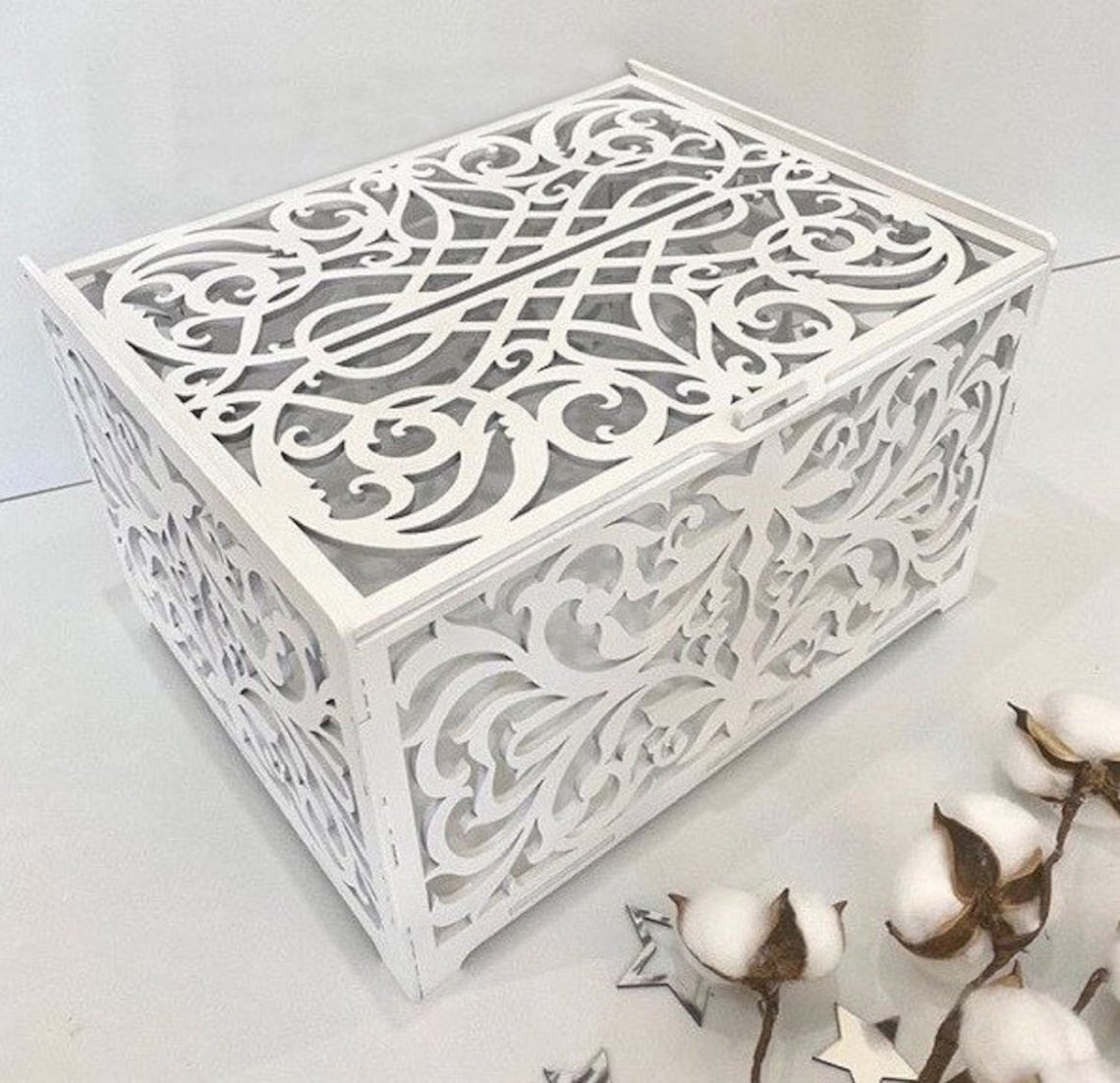 Laser Cut Wedding Box Rustic Wooden Card Box Wedding Money Etsy