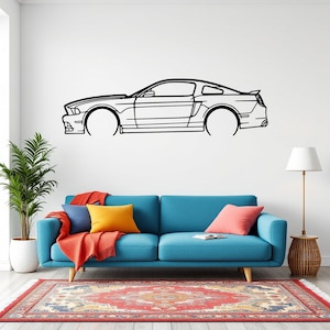 Mustang GT 2013 Detailed Car Silhouette Wall Art, Metal Car Wall Decor, Gift For Car Lovers, Car Gift For Him, Car Guy Gift