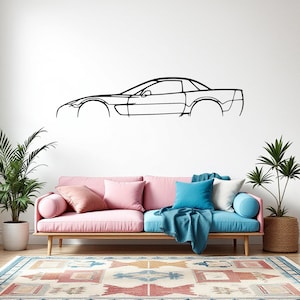 Corvette C5 Z06 2002 Car Silhouette Wall Art, Metal Car Wall Decor, Gift For Car Lovers, Car Gift For Him, Car Guy Gift