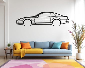 1984 Firebird Trans Am Metal Car Silhouette Wall Art, Garage & Man Cave Decor