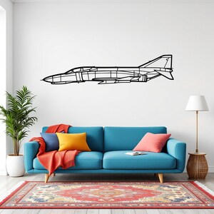 F-4C Phantom II Aircraft Silhouette Wall Art, Airplane & Helicopter Metal Decor, Gift For Pilot, Plane Wall Art, Aviation Decor