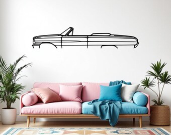 Silueta metálica de un Galaxie Convertible de 1964 para pared, decoración clásica para garaje y cueva de hombre.
