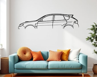Impreza WRX STI Silhouette, Metal Car Wall Art