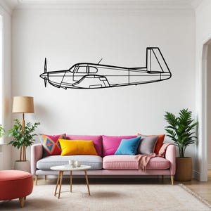 M20E Aircraft Silhouette Wall Art, Airplane & Helicopter Metal Decor, Gift For Pilot, Plane Wall Art, Aviation Decor