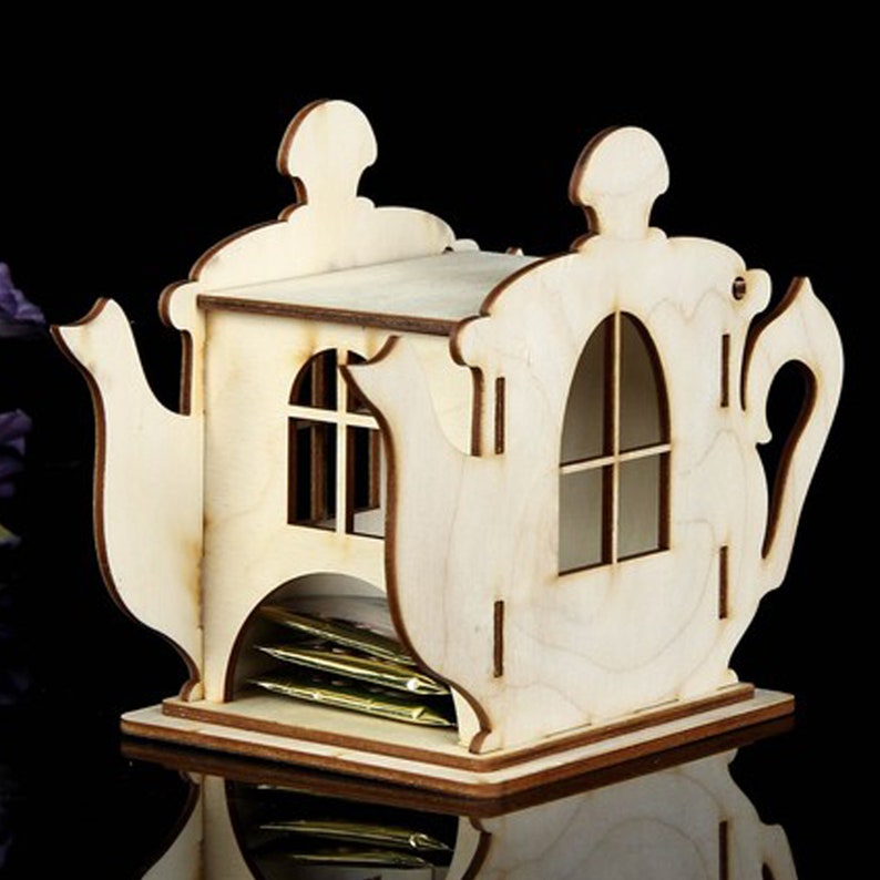 Teapot Shaped Tea House Laser Cut Cdr Ai Dxf Eps Pdf Svg Etsy