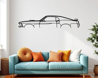 Mustang Mach 1 1969 Classic Car Silhouette Wall Art, Metal Car Wall Decor, Gift For Car Lovers, Car Gift For Him, Car Guy Gift