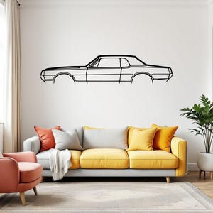 Cougar 1967 Car Silhouette Wall Art, Metal Car Wall Decor, Gift For Car Lovers, Car Gift For Him, Car Guy Gift