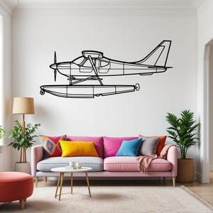 Sportsman 22 Aircraft Silhouette Wall Art, Airplane & Helicopter Metal Decor, Gift For Pilot, Plane Wall Art, Aviation Decor
