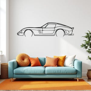 250 GTO 1965 Detailed Car Silhouette Wall Art, Metal Car Wall Decor, Gift For Car Lovers, Car Gift For Him, Car Guy Gift