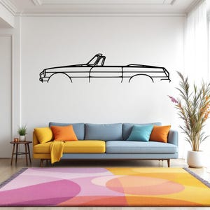 MGB Roadster 1970 Classic Car Silhouette Wall Art, Metal Car Wall Decor, Gift For Car Lovers, Car Gift For Him, Car Guy Gift