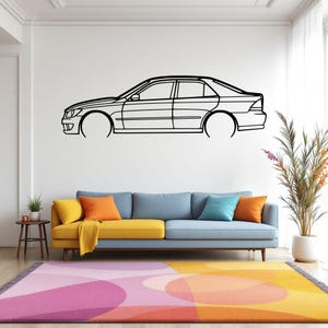 IS 200 1999 Detailed Car Silhouette Wall Art, Metal Car Wall Decor, Gift For Car Lovers, Car Gift For Him, Car Guy Gift