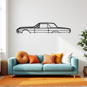 Thunderbird 1966 Car Silhouette Wall Art, Metal Car Wall Decor, Gift For Car Lovers, Car Gift For Him, Car Guy Gift