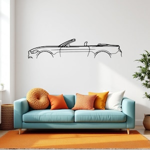 Mustang GT S550 Convertible Car Silhouette Wall Art, Metal Car Wall Decor, Gift For Car Lovers, Car Gift For Him, Car Guy Gift