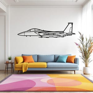 F-15 Strike Eagle Aircraft Silhouette Wall Art, Airplane & Helicopter Metal Decor, Gift For Pilot, Plane Wall Art, Aviation Decor
