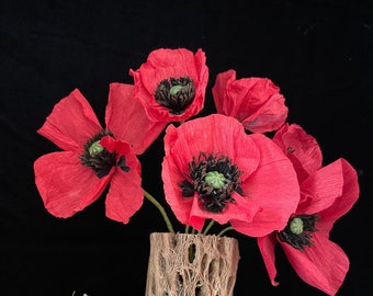 Paper Flower 'Seed Packet' Kit, Red Poppy, DIY Paper Flowers