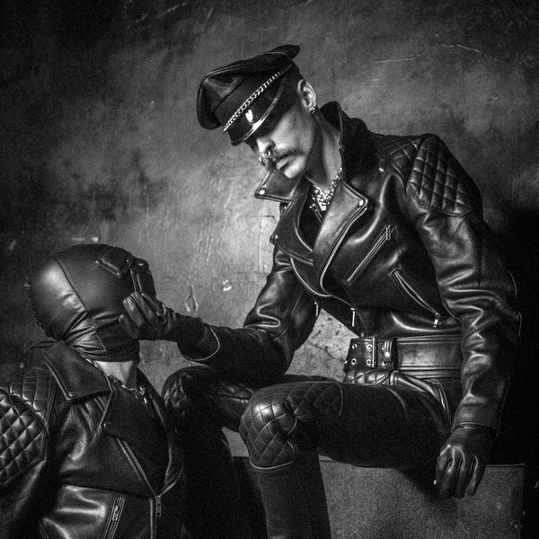 Glove Over Mouth | Leather Fetish Photography | London Fetish Scene | Black & White Print | Tom Of Finland Style