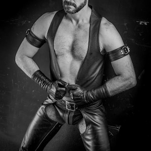 Bar Vest | Leather Fetish Photography | London Fetish Scene | Black & White Print | Tom Of Finland Style