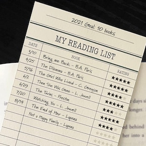 Reading List Bookmark, Book mark, Library Card Bookmark, Vintage Bookmark, Reading Goal Bookmark, Library Reading List Bookmark Tracker