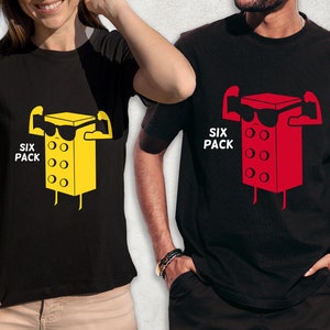 Building Brick's Funny Six Pack T-shirt, Building Brick Shirt, Funny Brick Shirt, Six Pack, Funny Building Brick Shirt, Building Brick Shirt