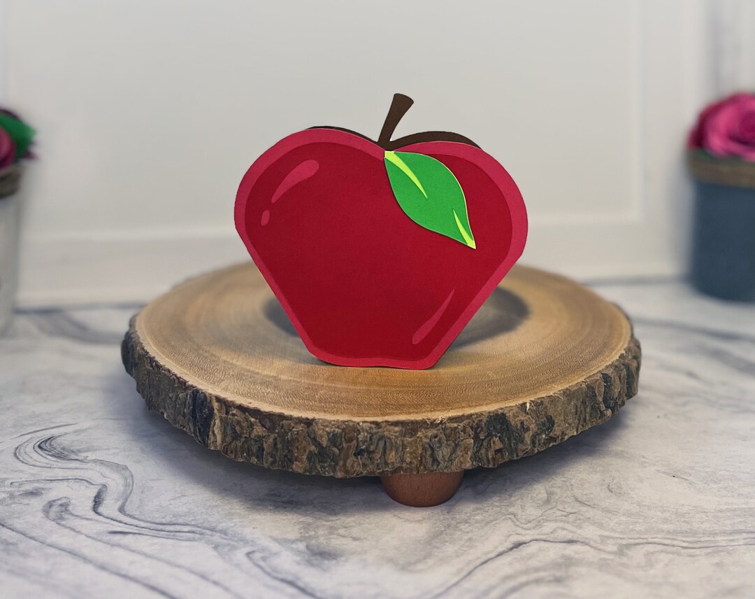 Apple Card, Apple Greeting Card, Teacher Card, Teacher Apple Card, Back