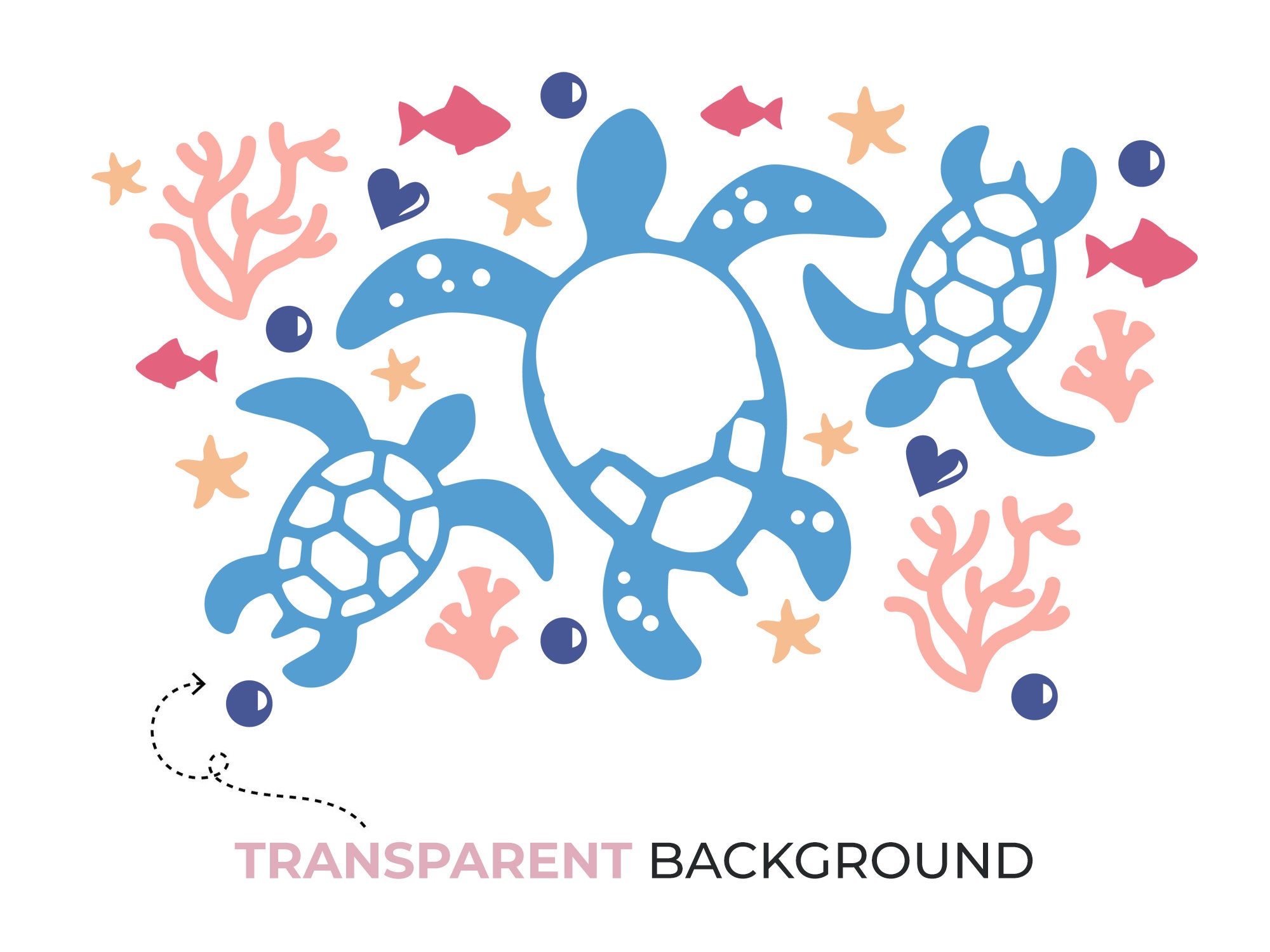 Under the Sea Patternsea Turtle SVG Full Wrap Ocean Theme | Etsy