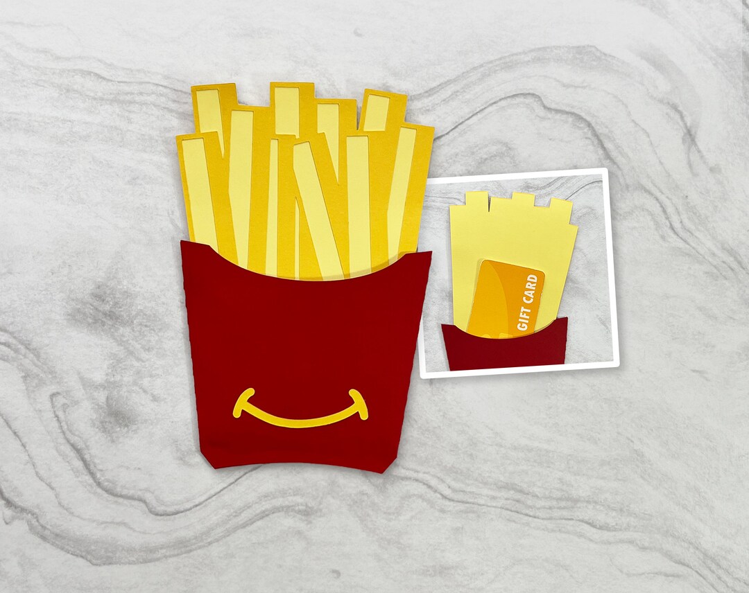 French Fries Gift Card Holder Card French Fry Money Holder - Etsy