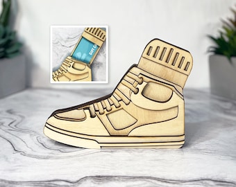 Sneaker Gift Card Holder , Shoe Money Holder, Footwear Giftcard, Sneakerhead, Shoe Lover Gift, Custom Sneaker  Wood Keepsake