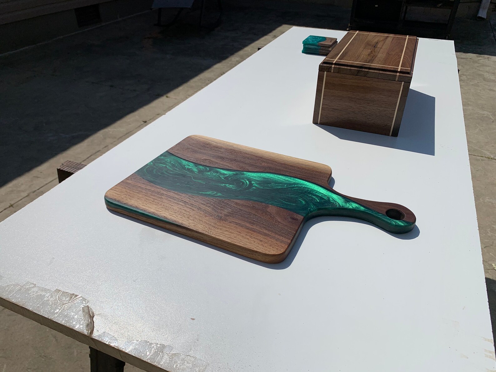 Hardwood/Epoxy Cutting Boards W/ Handles That Are Custom Made Etsy