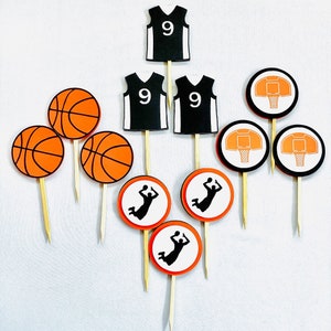 Basketball Birthday Cupcake Toppers- Basketball Themed Birthday-1st Birthday-Basketball Decorations-Basketball Party Supplies-NBA-Basketball