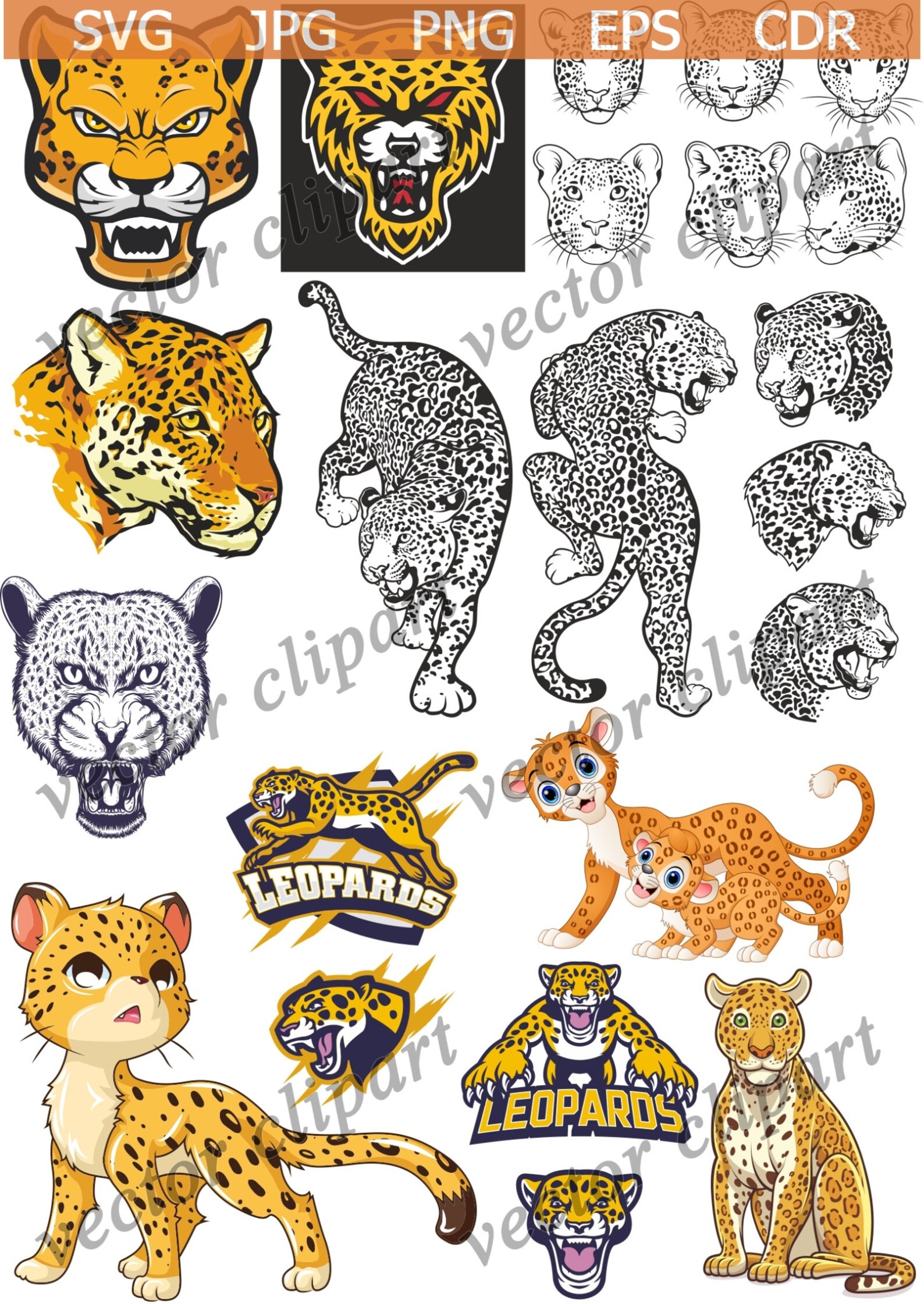 Leopard SVG, Leopard Clipart, Leopard Svg Cut, Leopard Vector, Cut File