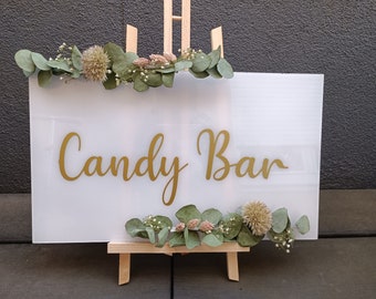 Cartel de mensaje (candy bar, Candy bar, cocktail bar, message bar,.....)  decoración de bodas, bautizos, cumpleaños